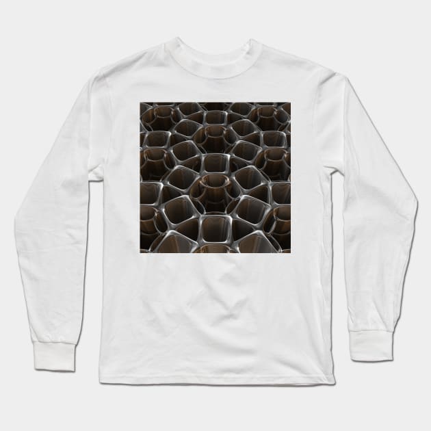 Black Chrome Long Sleeve T-Shirt by lyle58